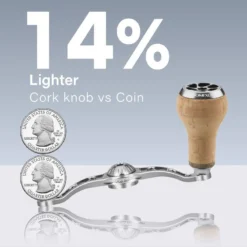 Gomexus 120mm Aluminium Handle With 27mm Cork Knob -Magasin De Matériel De Pêche BS120HCA27TBKr 3