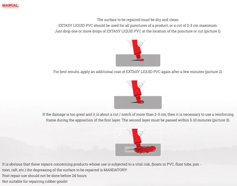 Seven Bass Extasy PVC Liquid Repair Kit, Clear 2 Seven Bass Extasy PVC Liquid Repair Kit, Clear – Image 2